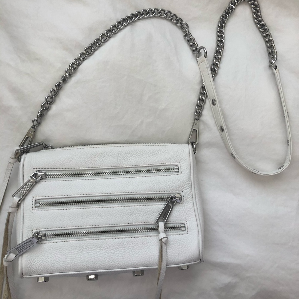 REBECCA MINKOFF 5 ZIP MINI LEATHER CROSSBODY BAG